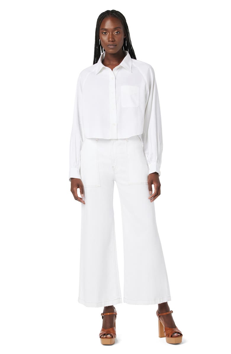 Hudson Jeans Raglan Balloon Sleeve Button-Down Top, Alternate, color, 