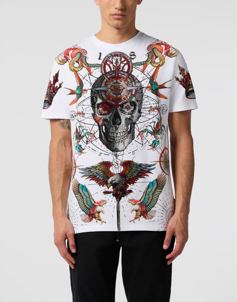 Round Neck T-Shirt Tattoo Stones Men