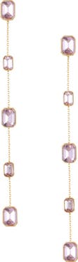 Ettika Baguette Crystal Linear Drop Earrings