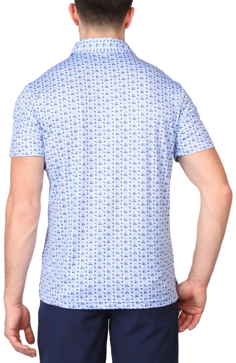 TailorByrd Golf Cart Print Performance Polo, Alternate, color, Blue Byrd