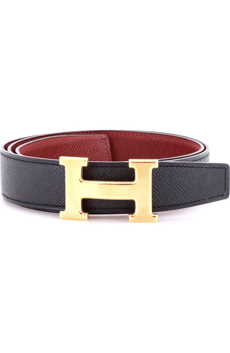 Pre-Owned Hermes Constance Reversible Belt Leather Wide, Main, color, Black