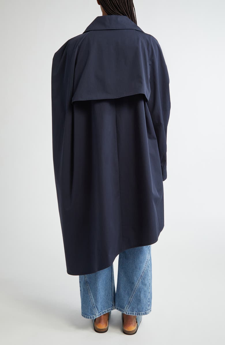 JW Anderson Asymmetric Cotton Twill Cape Trench Coat, Alternate, color,