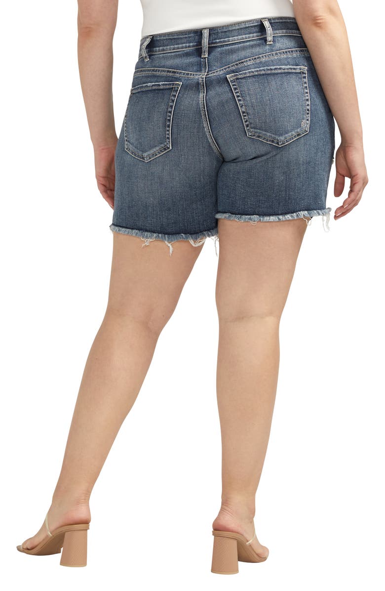 Silver Jeans Co. Americana Mid Rise Boyfriend Shorts, Alternate, color, Indigo