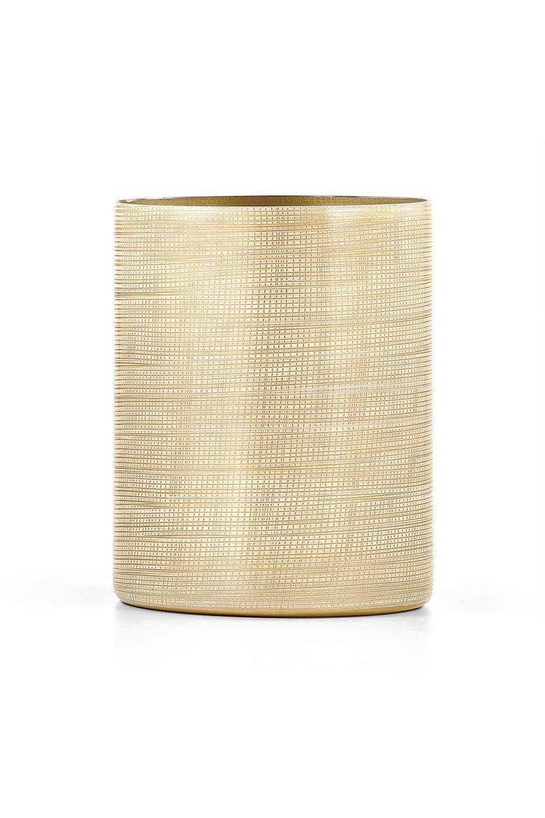Woven Gold Waste Basket, Main, color, GOLD