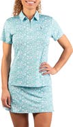 TailorByrd Floral Print Quarter Zip Polo