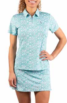 TailorByrd Floral Print Quarter Zip Polo