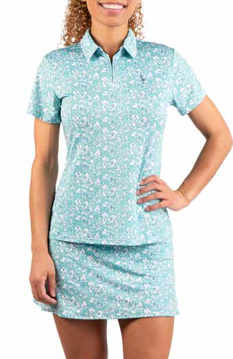 Floral Print Quarter Zip Polo