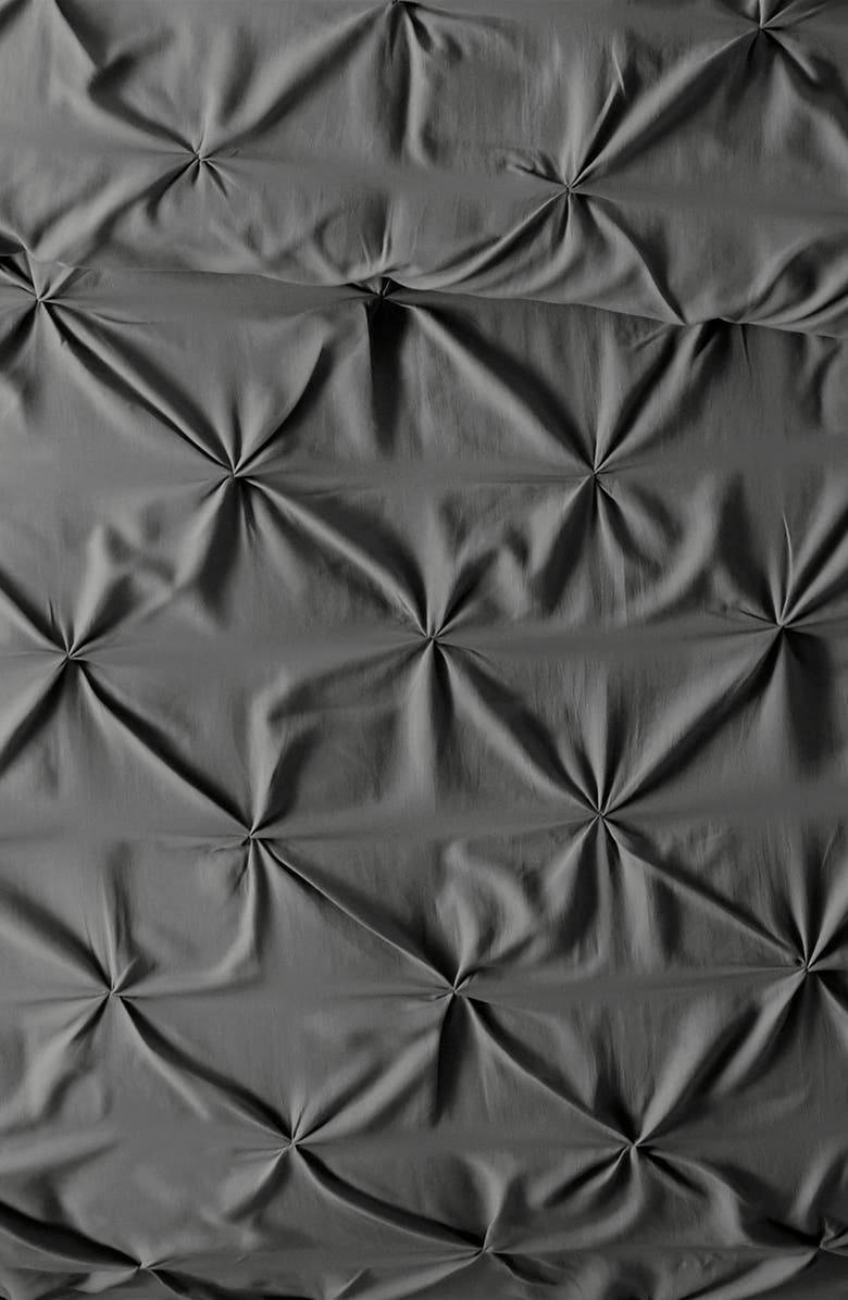 HOMESPUN HOME SPUN Premium Ultra Soft 3-Piece Pinch Pleat Duvet Cover Set, Alternate, color, Gray