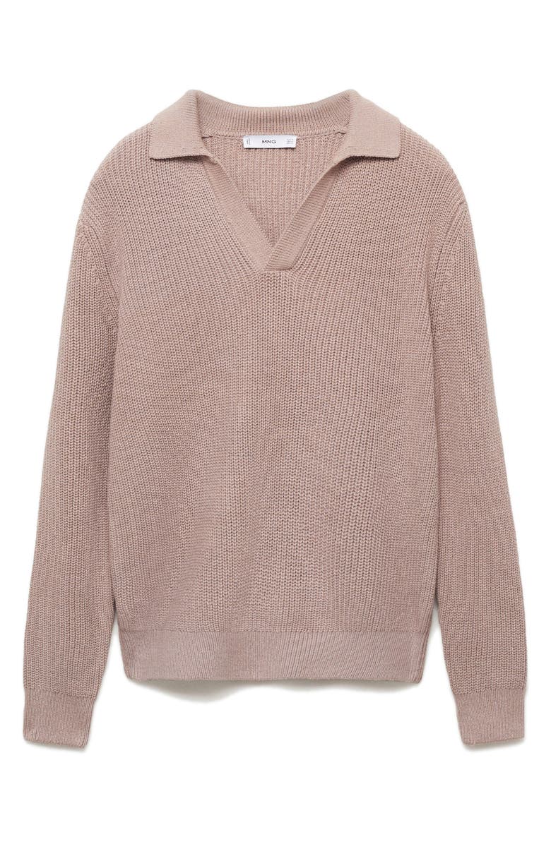 MANGO Shaker Stitch Polo Sweater, Alternate, color, 
