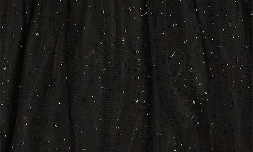 Vince Camuto Bow Glitter Tiered Mesh Cocktail Dress In Black