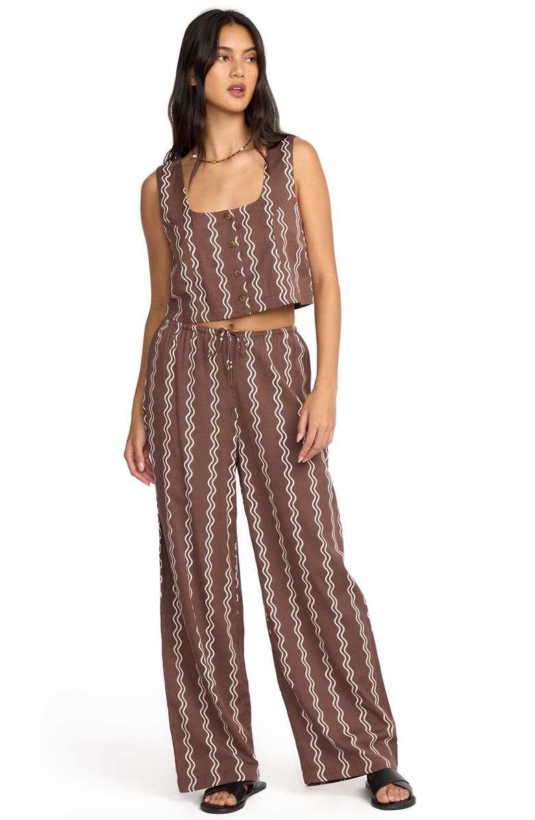 Billabong Another Wave Drawstring Cotton Blend Pant, Alternate, color, Espresso Brown