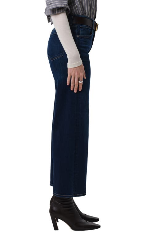 Citizen Of Humanity Womens Lotus (dk Indigo) Lyra Wide-crop-leg High-rise Stretch-regenerative-denim Blend Jeans In Blue