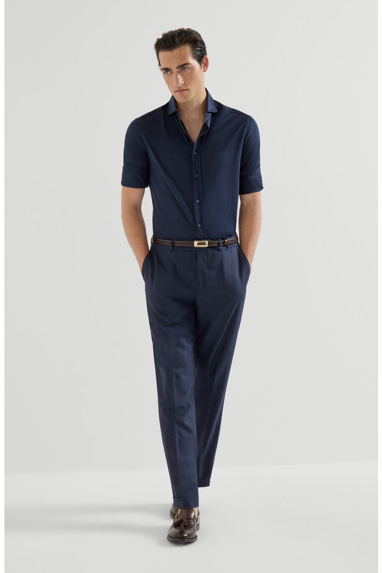 Houndstooth trousers, Alternate, color, Navy Blue