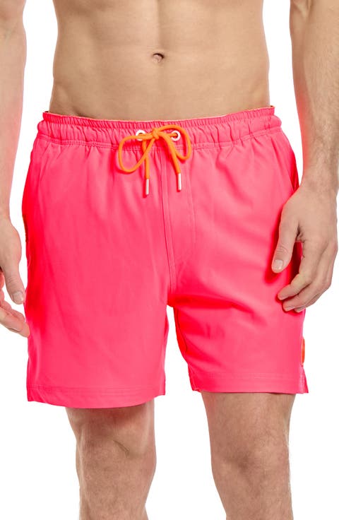 Neon Pink Power Swim Trunks