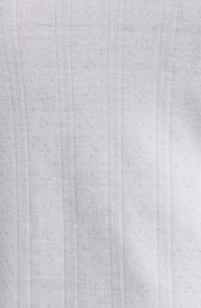 Open Edit Pointelle Knit Short Pajamas, Alternate, color, White