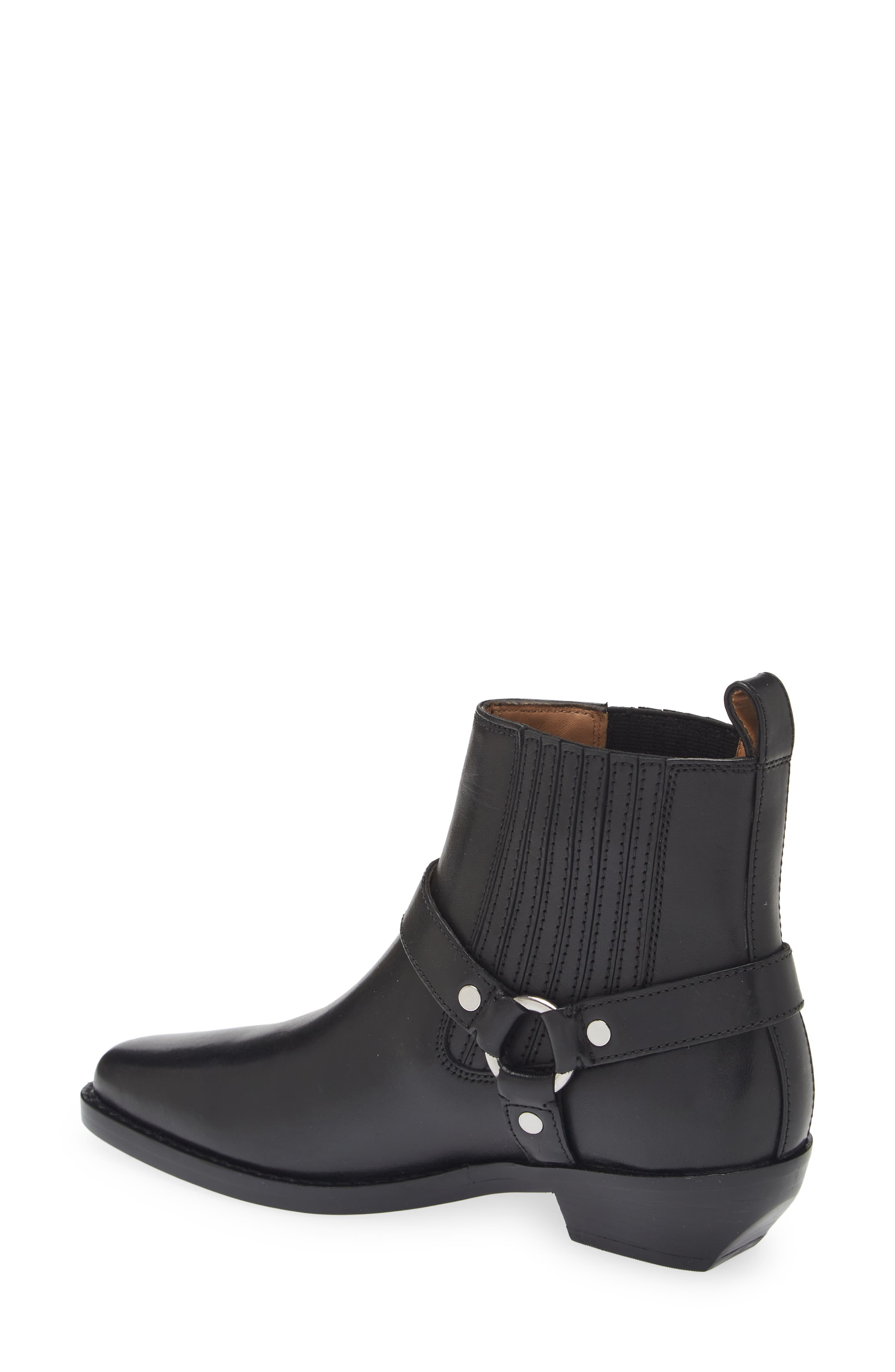 Madewell The Santiago Western Ankle Boot, Alternate, color, True Black