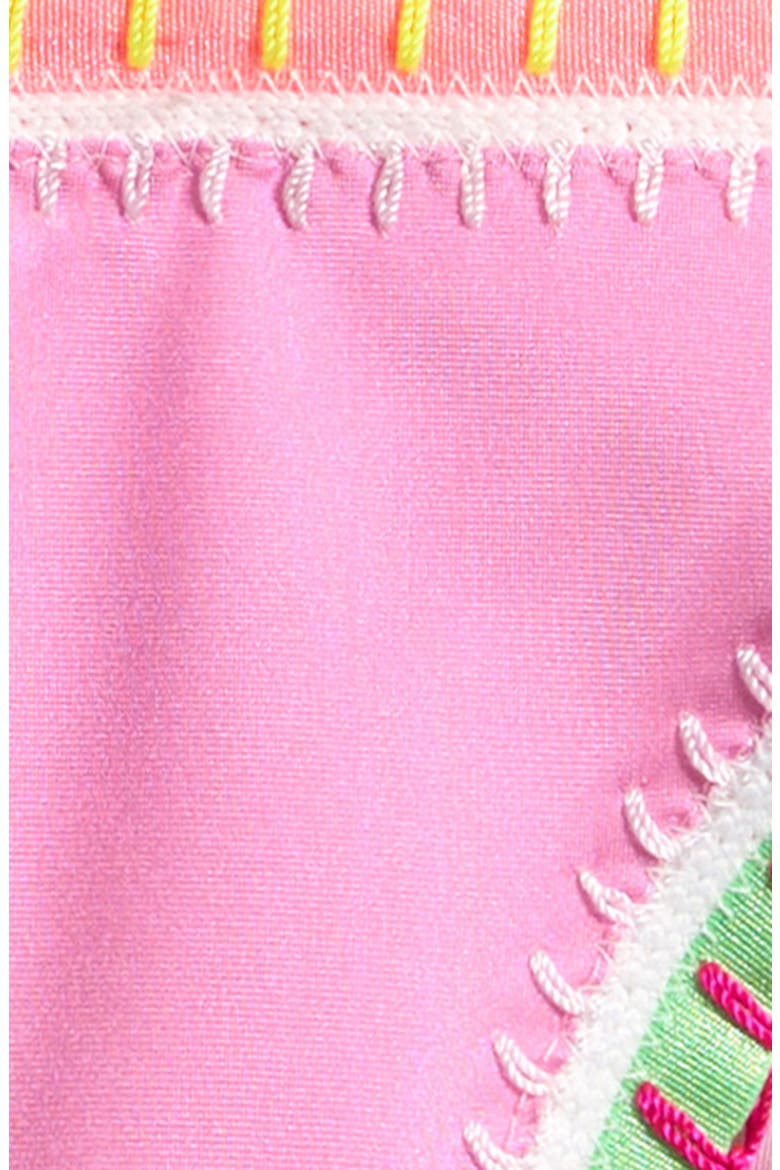 Kids' Rainbow Embroidered Two-Piece Swimsuit, Alternate, color, MAUVE
