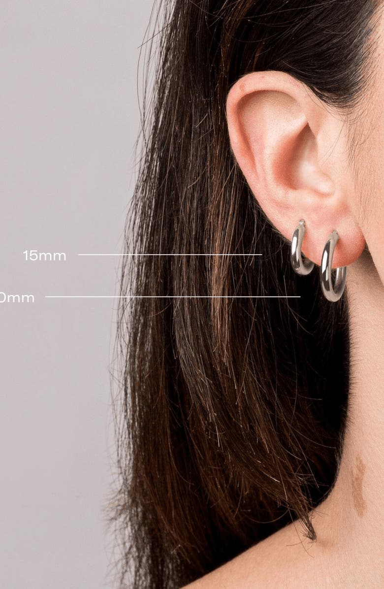 Aurate New York Silver Hoop Earrings, Alternate, color, White