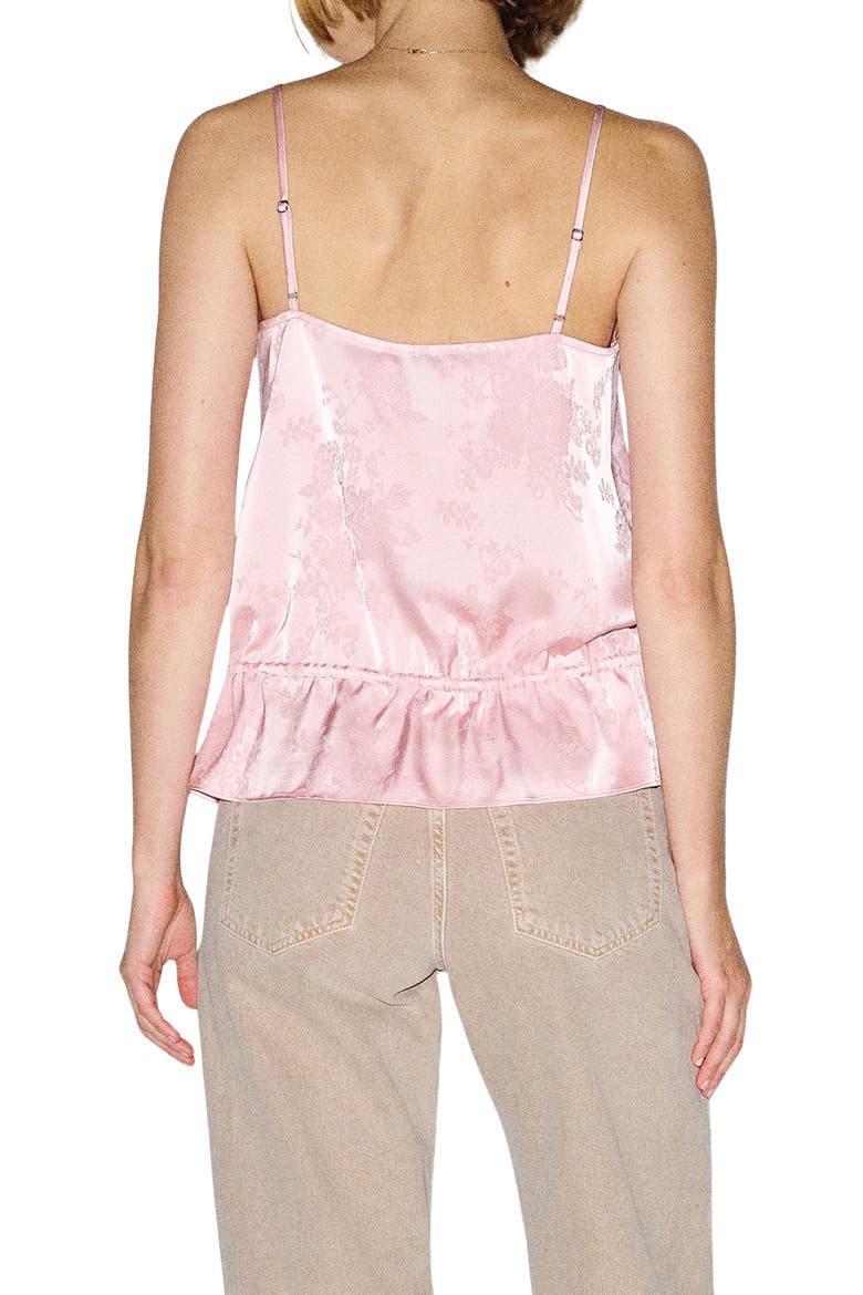 Silvia Peplum Lace Trim Camisole, Alternate, color, BABY PINK JACQUARD