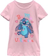 Lilo & Stitch Girl's Lilo & Stitch Be My Valentine Kisses Stitch Graphic T-Shirt