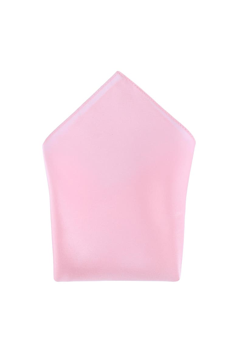 Sutton Solid Color 13 Inch Silk Pocket Square, Main, color, Pink
