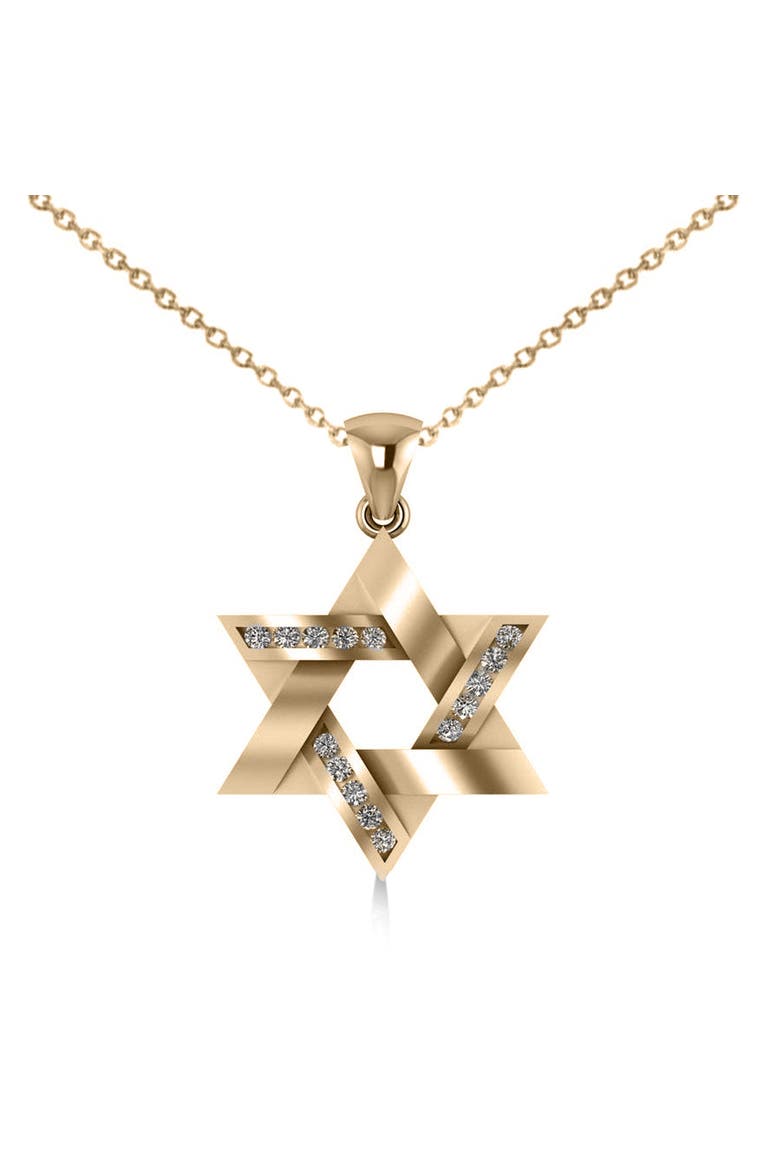 Diamond Star of David Pendant Necklace 14k, Main, color, Yellow Gold