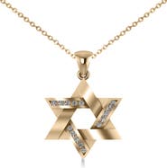 ALLUREZ Diamond Star of David Pendant Necklace 14k