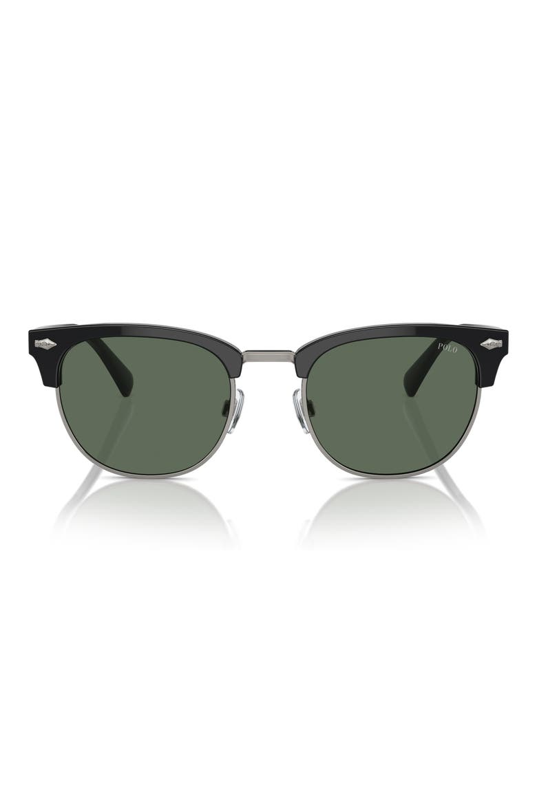 PH4217 53mm Round Sunglasses, Main, color, SHINY BLACK / BOTTLE GREEN
