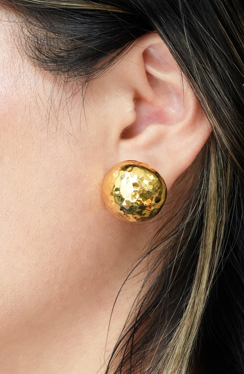 ARGENTO VIVO Hammered Button Stud Earrings, Alternate, color, Gold