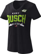 G-III 4HER BY CARL BANKS Women's G-III 4Her by Carl Banks Black Kurt Busch Dream Team V-Neck T-Shirt