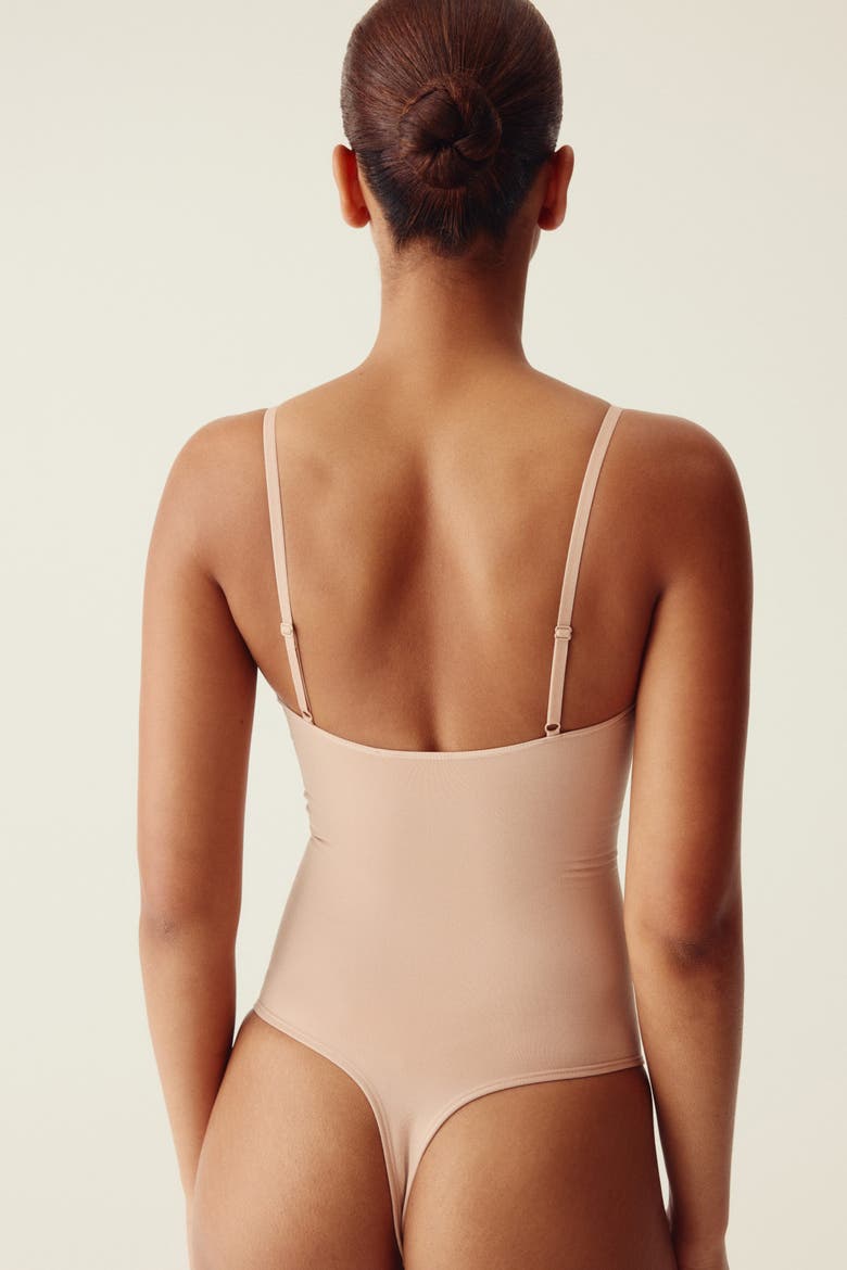 Firm Shape Sculpting Thong Body, Alternate, color, Light beige