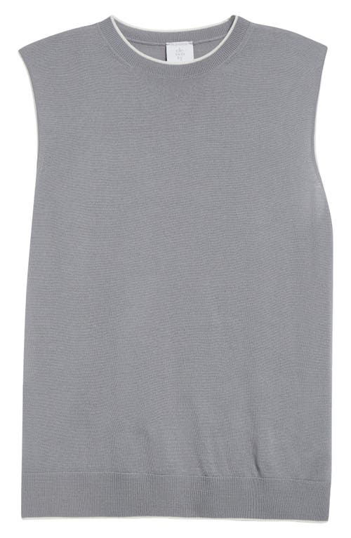 Eleventy Merino Wool Tank Top In Dust And White