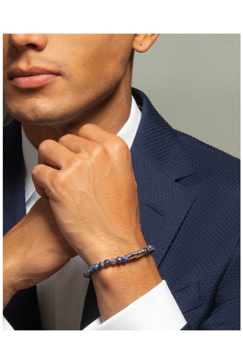 Men's Classic Discs Beaded Bracelet, Alternate, color, BLUE