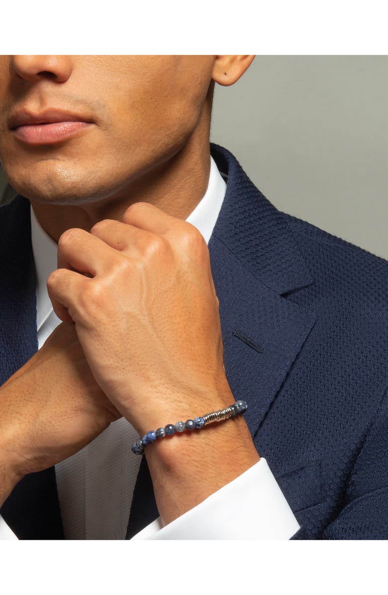 Tateossian Men's Classic Discs Beaded Bracelet, Alternate, color, Blue