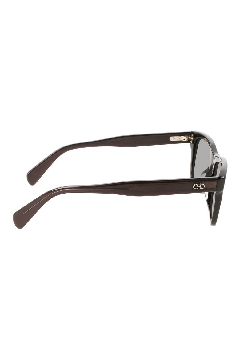 Gancini 54mm Rectangular Sunglasses, Alternate, color, BLACK