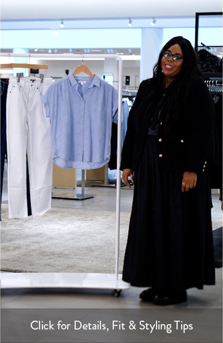 Noa Embroidered Cotton Blend Button-Up Top, sales video thumbnail