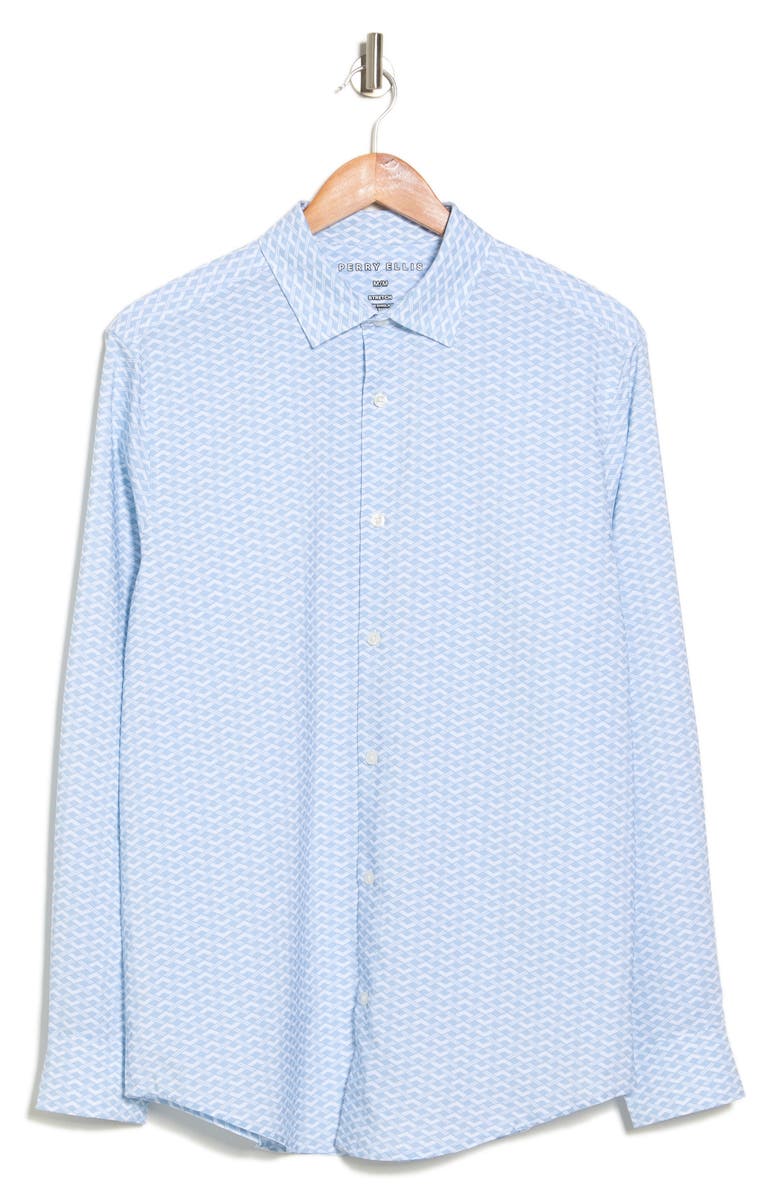 Perry Ellis Slim Fit Geo Print Dress Shirt, Alternate, color,