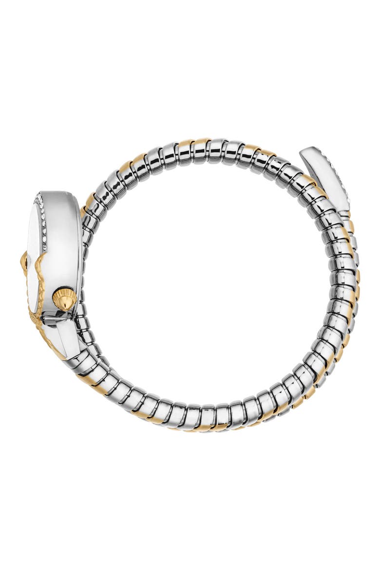 Radiosa Snake Wraparound Bracelet Watch, 22mm, Alternate, color, SILVER/ TWO TONE