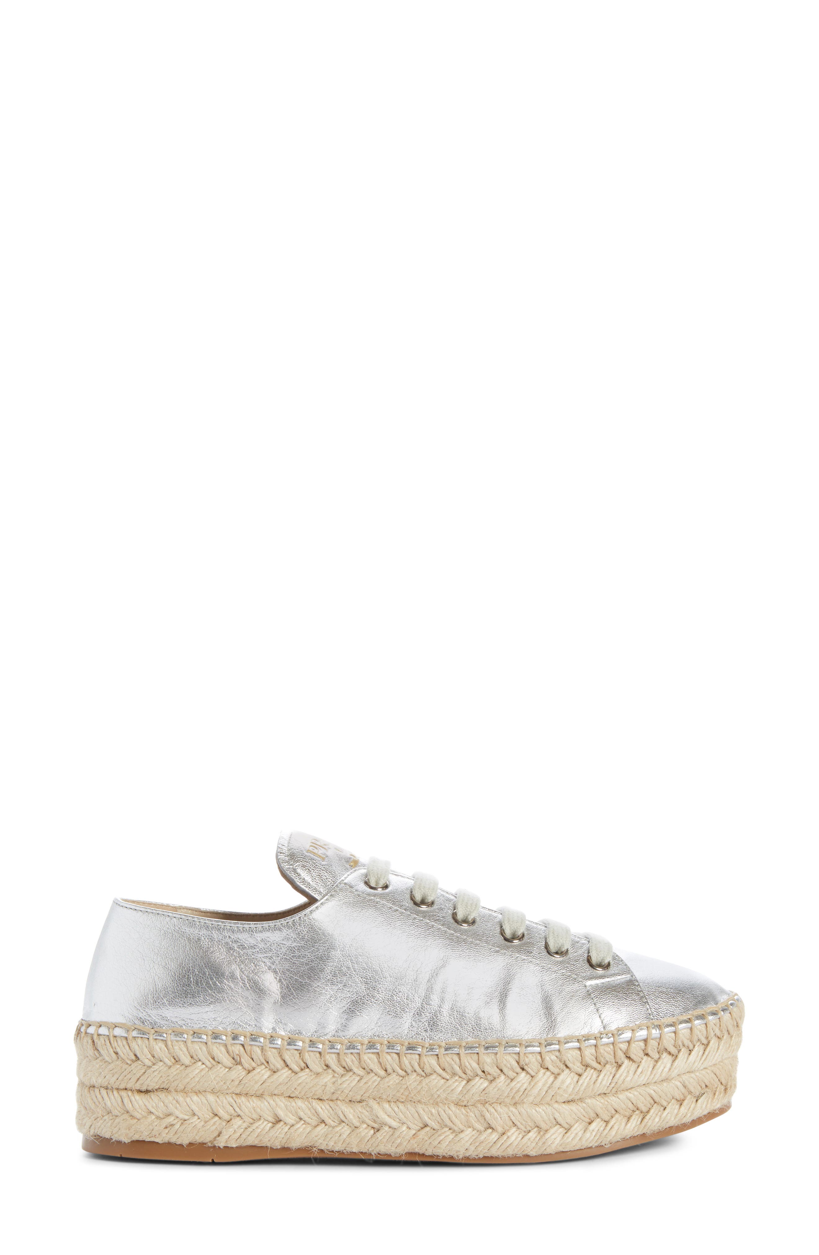 Prada Platform Espadrille Sneaker, Alternate, color, 