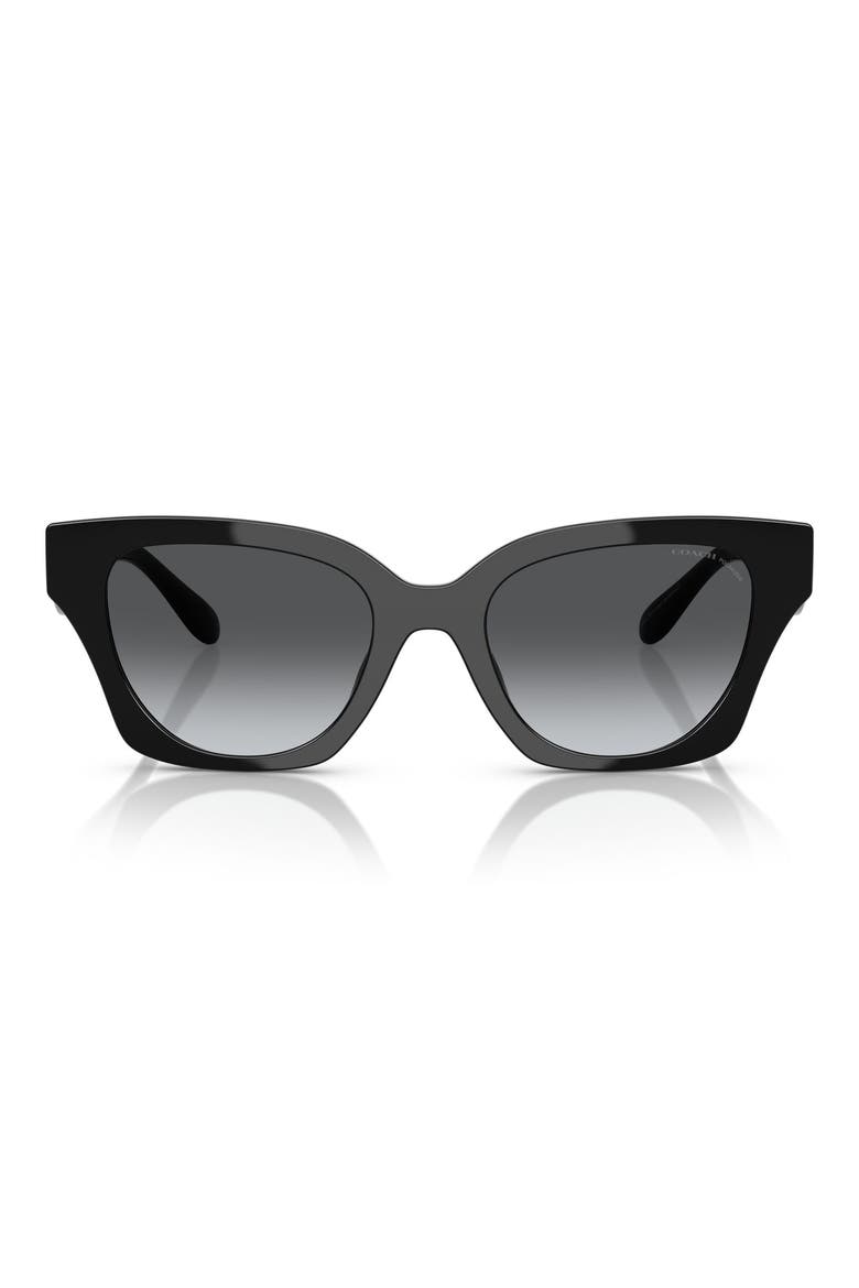 53mm Polarized Gradient Butterfly Sunglasses, Main, color, BLACK