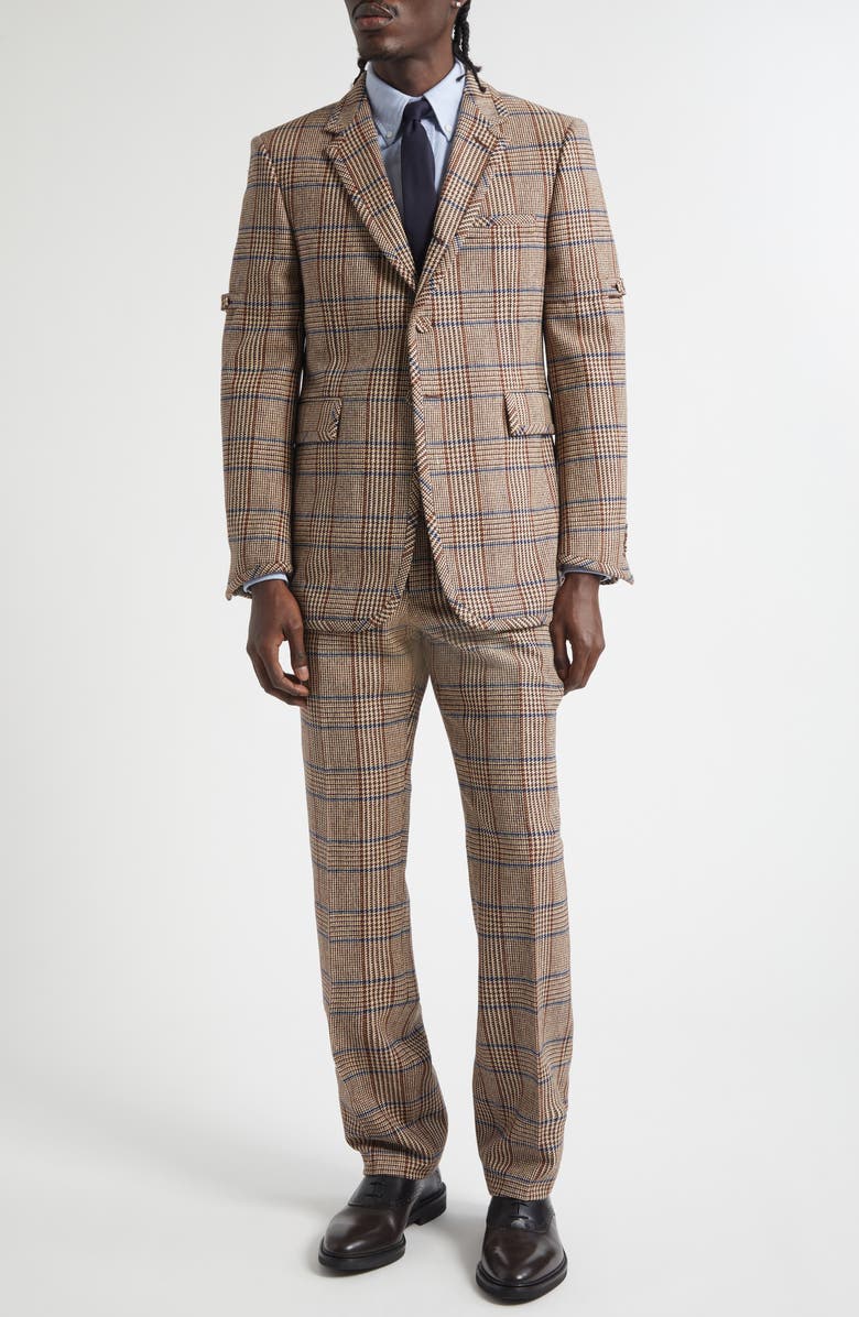 Thom Browne Shrunken Fit Hunting Tweed Armband Sport Coat, Alternate, color, Dark Brown