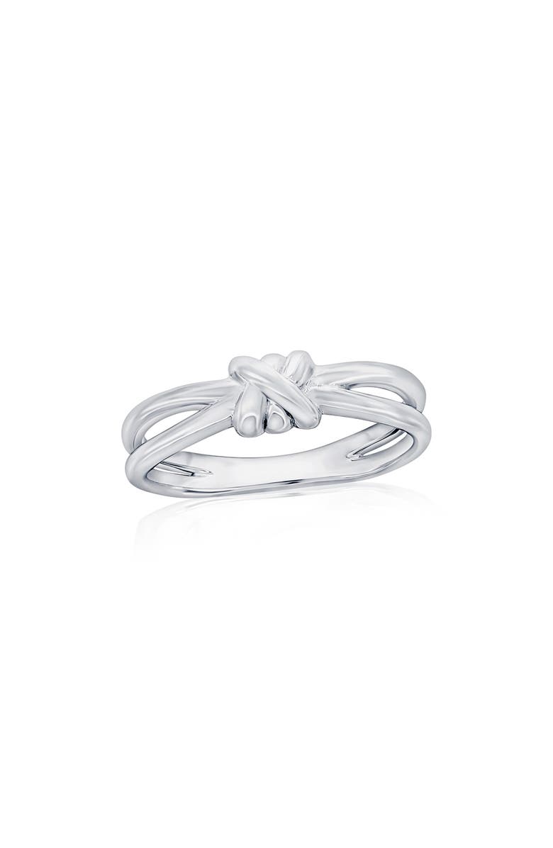 SIMONA Knot Textured Ring, Main, color, Silver
