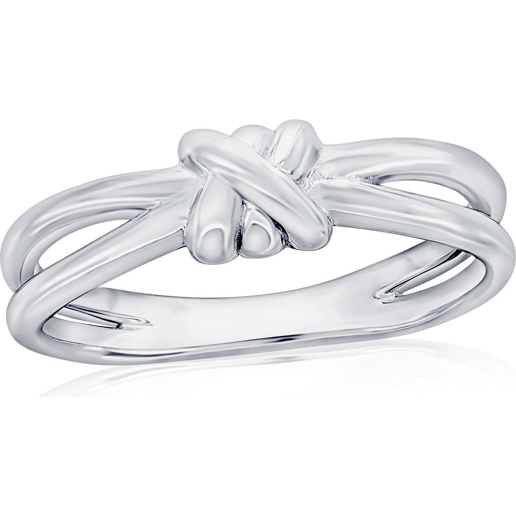 Simona Knot Textured Ring In Silver