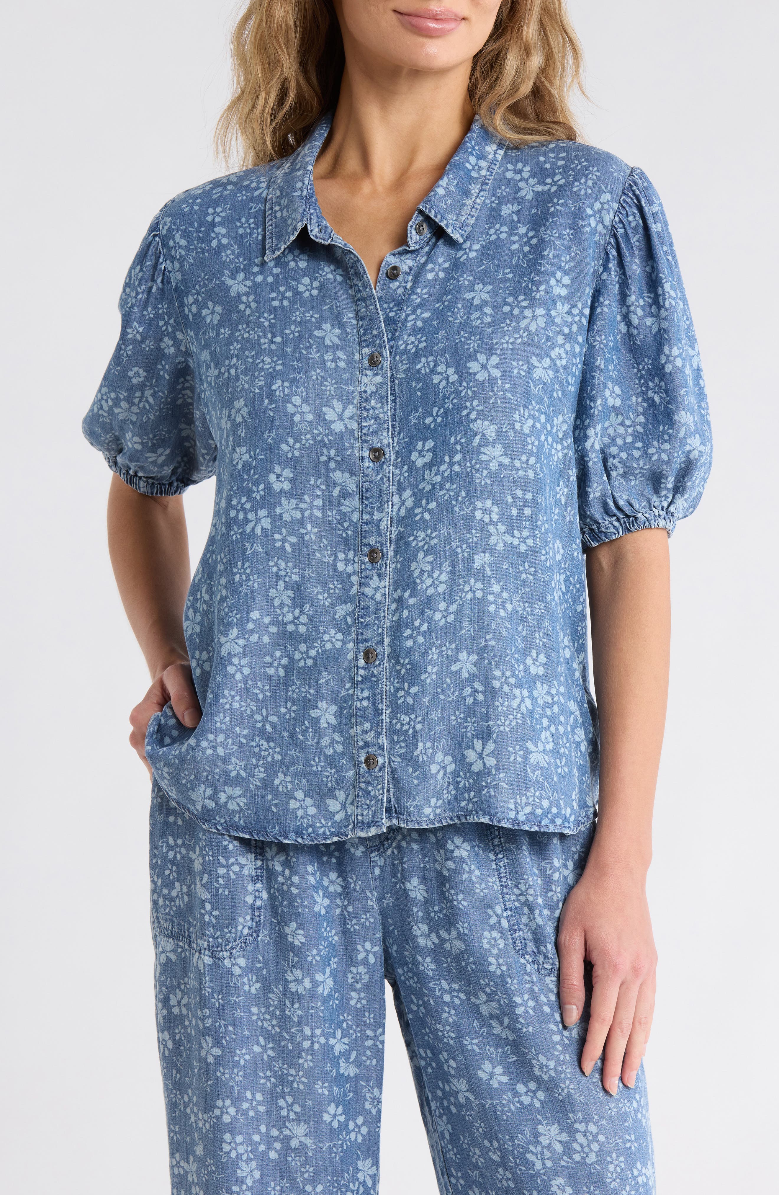 Indigo Button-Up Shirt - image 3