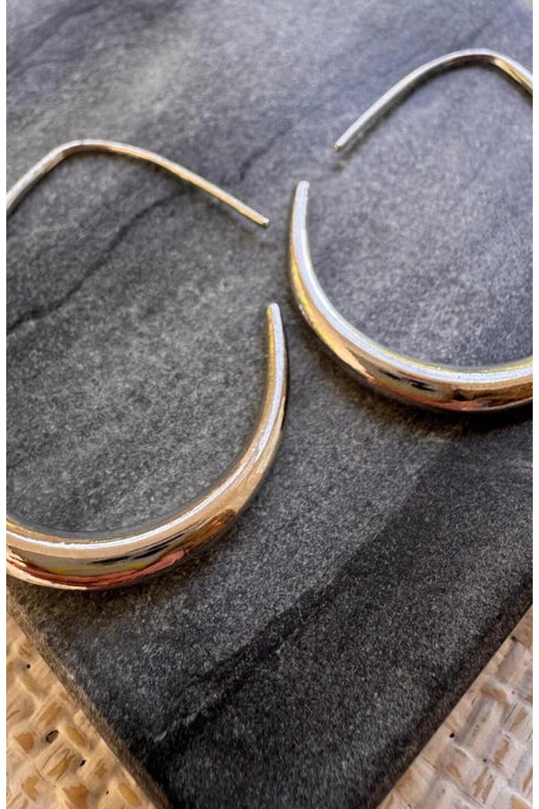 Silver Hampton Hoops, Alternate, color, Metallic Silver