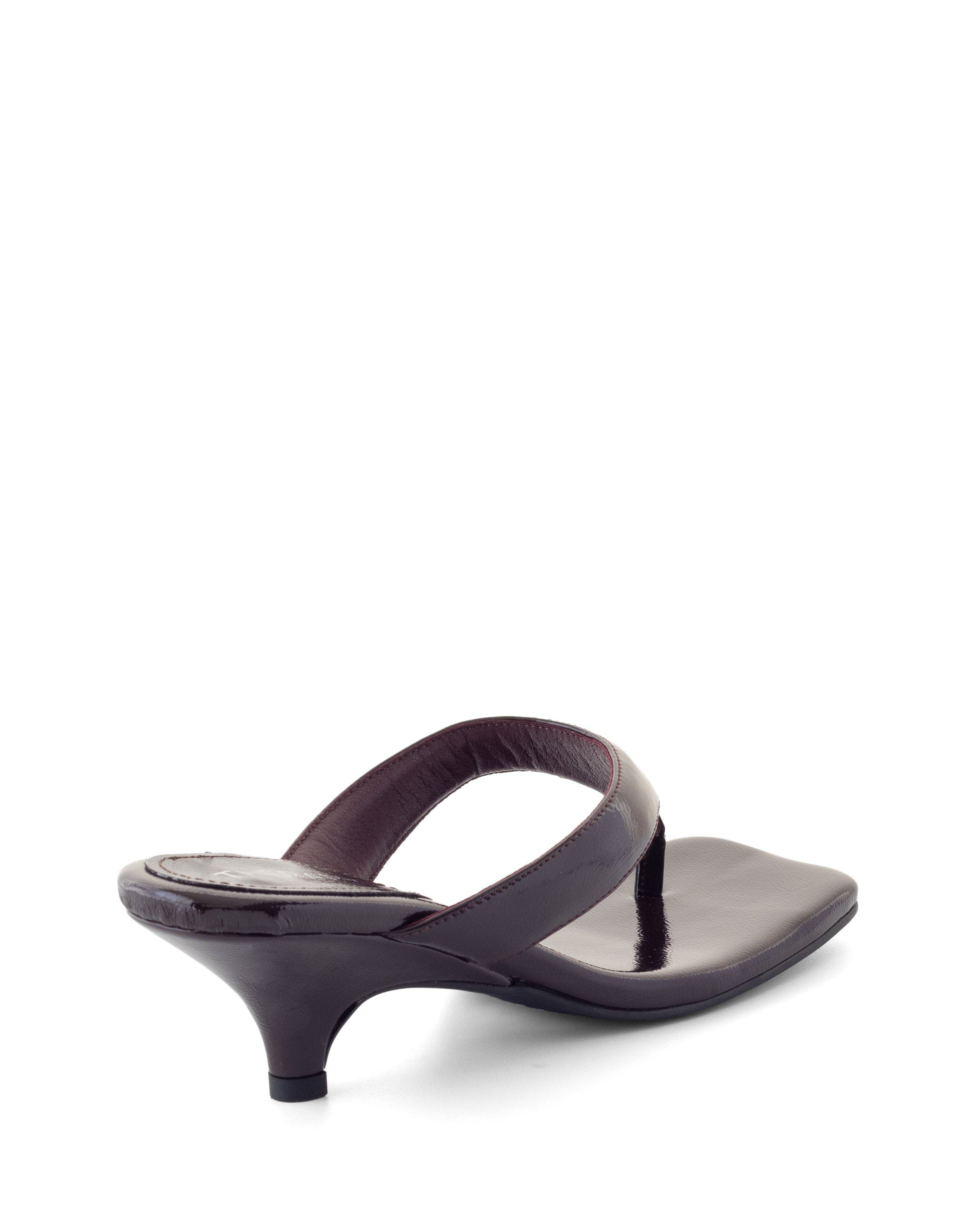North Square Toe Thong Heel, Alternate, color, Port Crinkled Patent Pu