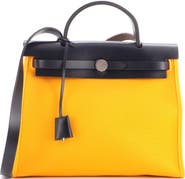 Pre-Owned Hermes Herbag Zip Verso Leather and Toile 31