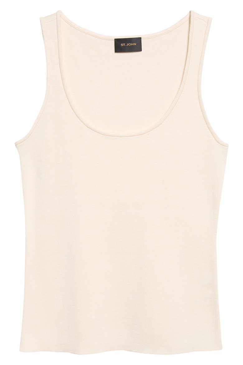 Silk and Cotton Knit Tank Top, Main, color, ECRU