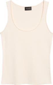 ST. JOHN Silk and Cotton Knit Tank Top