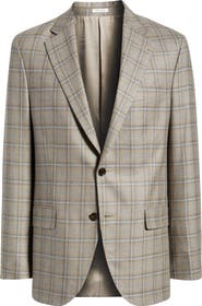 Peter Millar Hartford Classic Fit Windowpane Check Wool & Cashmere Blend Sport Coat